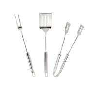 Cook'in Garden - Set de 3 ustensiles INOX pour Usage extérieur - Barbecue | Spatule, Fourchette et Pince, Accessoires Robustes, Pour Barbecue et Plancha, Idéal Cuisine Extérieure, Terrasse Jardin