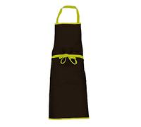 Cook'in garden - Tablier avec ceinture Noir/Vert - 100% coton unisexe | Avec Poche Ventrale, Lien Ajustable, Pour Barbecue, Plancha et Cuisine Extérieure