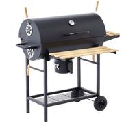 COOKING BOX Barbecue à charbon MIKE - 115x66x106 cm - 2 grilles acier chromé - Surface de cuisson : 71x35 cm - Noir