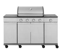COOKING BOX Barbecue à gaz BRISBANE - Cuisine inox - 142x57x112 cm - Surface de cuisson : 70x42 cm - Gris