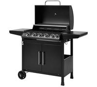 COOKINGBOX Paarl 5SB : Barbecue à gaz avec 5 brûleurs principaux + un brûleur latéral, dimensions 70 x 42 cm, thermomètre de couvercle, puissance de 17 kW