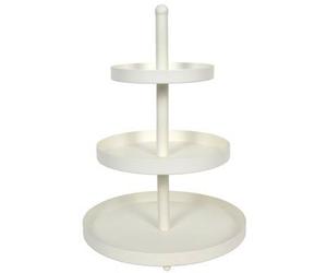 Cookinglife Présentoir à Gâteaux 3 Niveaux | Métal Blanc | ø 20, 25 & 30 cm | Plateau de Service pour Gâteaux, Snacks & Fruits | Gain de Place & Démontable | Idéal pour Brunch, Buffet & Fête