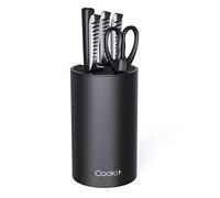 Cookit Bloc de couteaux universel Vide Noir, Porte Couteaux de Cuisine Stable, Support Couteaux Rond, Espace avec Fente pour Ciseaux