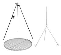 CookKing Barbecue pivotant avec manivelle, grille de cuisson Ø 50 cm, acier | Avec l'acier de 5 mm d'épaisseur et un kit de chaîne galvanisé, le trépied pliable convient également aux sols irréguliers.