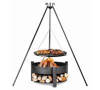 CookKing, ensemble de grill à charbon modèle Montana 1, comprenant une cuve à charbon, un trépied et une grille de cuisson