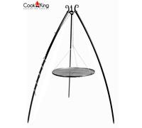 CookKing Schwenkgrill 200 cm, Grille Ø 80 cm en Acier Brut, Noir