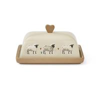 Cooksmart Beurrier britannique en céramique avec couvercle | Grand beurrier pour tous les types de cuisines | Beurrier pour toutes les tailles de beurre - Mouton des Highlands