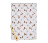 Cooksmart Ensemble torchon et cuillère de Noël au design britannique Serviettes pour la saison des fêtes Torchon de Noël avec cuillère pour tous les types de cuisines Cerf de Cerf de Noël TU