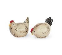 Cooksmart Hen House Lane Salière et poivrière | Ustensiles de cuisine de ferme de conception britannique | Ensemble en céramique en forme de poule en relief | Style campagnard rustique | Lavage à la