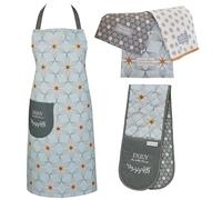 Cooksmart Purity Lot de 5 tabliers, gants de cuisine doubles et torchons de cuisine pour cuisine