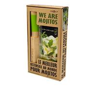 COOKUT - Coffret We are Mojito - Le ustensile à mojitos au Monde - Réalisez de délicieux mojitos Maison - Outil 4 en 1 - Pack avec 2 pailles en Verre et 1 Livre de Recettes
