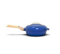 COOKUT - La Fabuleuse poêle 8 en 1 - "PETIT MODELE 24 cm" - Un seul ustensile qui remplace poêle, casserole, sauteuse - 2 poignées amovibles, panier vapeur/friture, spatule en bois - SAPHIR