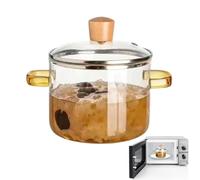 Cookware Faitout avec couvercle en verre Chauffage rapide Transparent | Faitout transparent pour cuisinière, sauce, soupe, pâtes, thé, thé, marmites, 1600 ml, transparent, chauffage rapide