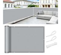 COOL AREA Brise Vue Balcon Imperméable 90x300 cm,Gris | Cache Vue Balcon,Opaque, UV Résistant,Exterieur Terrasse Jardin et Serre Câble