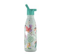 Cool Bottles Gourde Isotherme Enfant 350 ml Princesse Kingdom | Bouteille thermique enfant en acier inox avec paille : 36 h froid, 18 h chaud, bouchon anti-fuites.