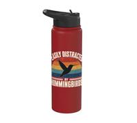 Cool Hummingbird Art for Men Women Humming Bird Lovers Stainless Steel Insulated Water Bottle