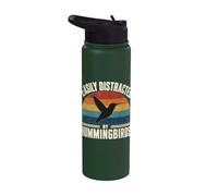 Cool Hummingbird Art for Men Women Humming Bird Lovers Stainless Steel Insulated Water Bottle