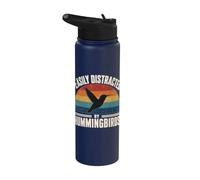 Cool Hummingbird Art for Men Women Humming Bird Lovers Stainless Steel Insulated Water Bottle