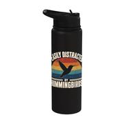 Cool Hummingbird Art for Men Women Humming Bird Lovers Stainless Steel Insulated Water Bottle