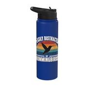 Cool Hummingbird Art for Men Women Humming Bird Lovers Stainless Steel Insulated Water Bottle