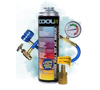 COOL5 recharge gaz de remplacement r1234yf, réfrigérant de remplacement r1234yf pour climatisation automobile - 1 boîte 5en1, 290 g + tuyau de mesure + adaptateur + APC 500ml