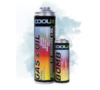 COOL5 recharge gaz de remplacement r134a, réfrigérant de remplacement r134a pour climatisation automobile - 1 boîte 2en1, 290 g + rafraîchisseur + APC 500ml