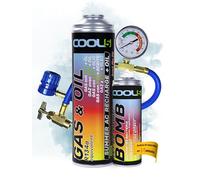 COOL5 recharge gaz de remplacement r134a, réfrigérant de remplacement r134a pour climatisation automobile - 1 boîte 2en1, 290 g + tuyau de mesure + rafraîchisseur + APC 500ml