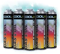 COOL5 recharge gaz de remplacement r134a, réfrigérant de remplacement r134a pour climatisation automobile - 5 boîtes 2en1, 290 g + APC 500ml