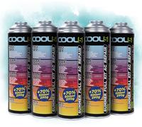 COOL5 recharge gaz de remplacement r134a, réfrigérant de remplacement r134a pour climatisation automobile - 5 boîtes 5en1, 290 g + APC 500ml