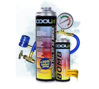 COOL5 recharge gaz de remplacement r134a, réfrigérant de remplacement r134a pour climatisation automobile - 1 boîte 5en1, 290 g + tuyau de mesure + rafraîchisseur + APC 500ml