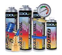 COOL5 réfrigérant de Remplacement r1234yf pour climatisation Automobile - 3 boîtes 2en1, 290g + Tuyau de Pression avec manomètre + Adaptateur + rafraîchisseur pour Voiture, 136g