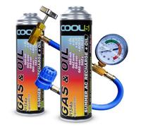 Cool5 réfrigérant de Remplacement r134a pour climatisation Automobile - 2 boîtes 2en1, 290g + Tuyau de Pression avec manomètre