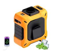 CoolBelt Pro Ventilateur de taille portable et batterie externe avec support de bureau, 8000 mAh, rechargeable à la taille, 100 vitesses, portable, ventilateur de hanche mains libres, orange