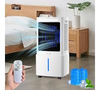 Cooler d'Air Évaporatif 25 L, Rafraîchisseur d'Air Mobile avec Télécommande, Minuterie, 2 Boîtes de Glace, Grande Surface de Confort