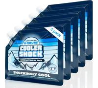 Cooler Shock Lot de 5 blocs réfrigérants réutilisables pour sacs à déjeuner - Sacs de congélation froids durables pour boîtes à déjeuner - Accessoires de refroidissement pour l'école, la plage et la