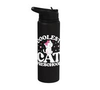 Coolest Cat Preschool Back To School Pre-k For Girls Kids Stainless Steel Insulated Water Bottle