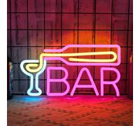 CoolGift Enseigne néon pour bar, éclairage LED dimmable pour décoration murale, alimenté par USB, décoration esthétique pour bar à la maison, bistro, fête, club