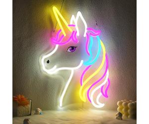 CoolGift Mart Lampe néon licorne - Décoration murale à intensité variable - Décoration de fête d'anniversaire pour la maison, la terrasse, le jardin, les restaurants, les hôtels, les magasins, les