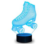 CoolGift Mart Veilleuse LED 3D à illusion d'optique avec télécommande et minuterie, cadeau d'anniversaire de Noël pour les amateurs de patinage à roulettes