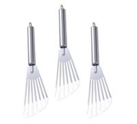 COOLHIYA 3pcs Pelles à Steak Spatule à Steak Ajourée en Acier Inoxydable, Outil Cuisine Pratique et Multifonction, pour Cuisson Maison et Préparation de Viande