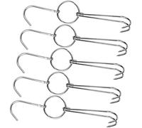 COOLHIYA 5pièces Crochets à Viande Doubles Inox Crochets Suspendus pour Bacon Saucisses Rôtis et Barbecue Outils Robustes pour Cuisine et Fumage
