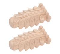 COOLHIYA Applique en Bois Sculpté Non Peint 2 Pièces, Décor Romain
