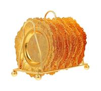 COOLHIYA Assiette Plate avec Support en Fer Doré pour Fruits et Snacks, Ensemble Moderne Élégant avec Plateau de Rangement, pour Fêtes et Hôtels