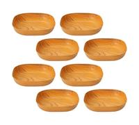 COOLHIYA Assiettes de Service Finition Soignée Imitation Bois Lot de 8 en Pp Multifonctionnelles Bords Arrondis Cuisine et Pique-niques
