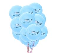 COOLHIYA Ballons en Latex pour Fêtes Décoration Chic Ensemble de 20 Bleu de Baleine, Résistants Déformation et Rupture et Accessoires Photo