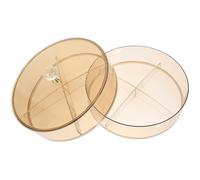 COOLHIYA Boîte de Rangement et Compartiments Double Couche Facile à Nettoyer en Plastique Jaune pour Conserver les Snacks pour Collations la Maison