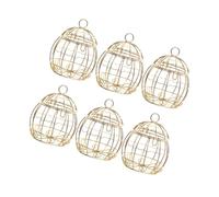 COOLHIYA Boîtes à Bonbons -Blanc Doré, 12 Boîtes Creuses Cage à Oiseaux pour Contenants de Dragées et Chocolats Lors de Cérémonies de Mariage et Communion