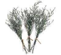 COOLHIYA Bouquet de Fleurs Séchées Gypsophile Bleu 3 Branches, Décoration Intérieure Élégante, Longue Conservation, pour Décoration de Banquet ou Boîte Présent