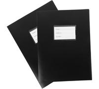 COOLHIYA Dossiers à Poches pour Rangement de Papiers et Test, pour Bureau Lot de 2 en Pp Noir Double Compartiment et Organisation de Documents