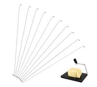 COOLHIYA Fil de Coupe Foie Gras en Acier Inoxydable Argenté, 10Pcs Fil Métallique pour Trancheuse à Fromage Découpe Facile et Prise Confortable, pour Cuisines Domestiques